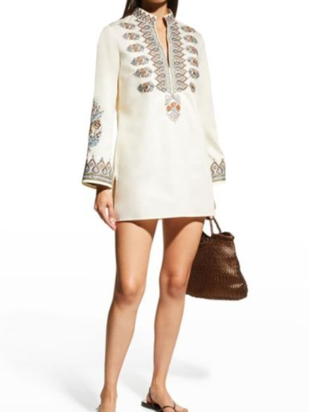 Tory Burch Embroidered Cotton Tunic Mini Size XL